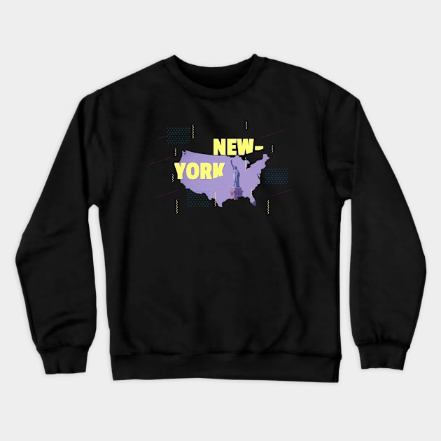 Colorful New York Crewneck Sweatshirt by Frispa